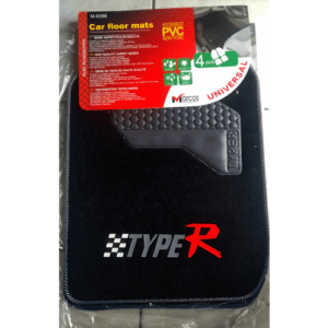 Universal Car Mat with Rubber Heelpad – 4 Piece