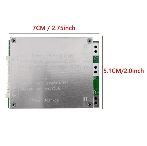 16s 35A Lithium Li-ion BMS with Overcharge, Overdischarge, Short Circuit Protection Function - Image 2