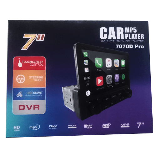 1-Din 7-inch Car MP5 Player 7070D Pro, with touchscreen interface and MirrorLink compatibility - Image 2