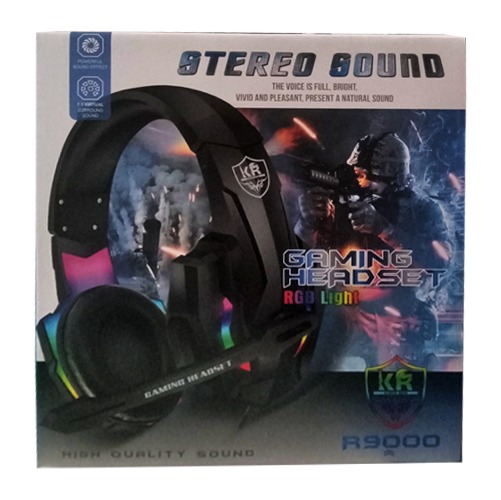 KR Karler Bass R9000 Stereo Sound RGB Gaming Headset with HD Microphone - Image 2