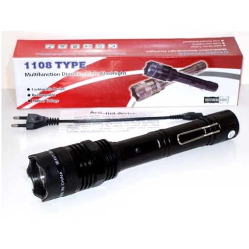 1108 Rechargeable Electric Shock Stun Gun with LED Flashlight Torch - Image 3
