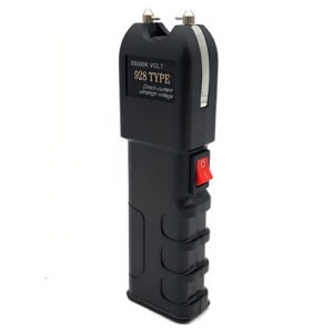 928 TYPE Self-Defence Stun Gun with Flashlight, 120000 Volt, Rechargeable with Holster and Charging Cable